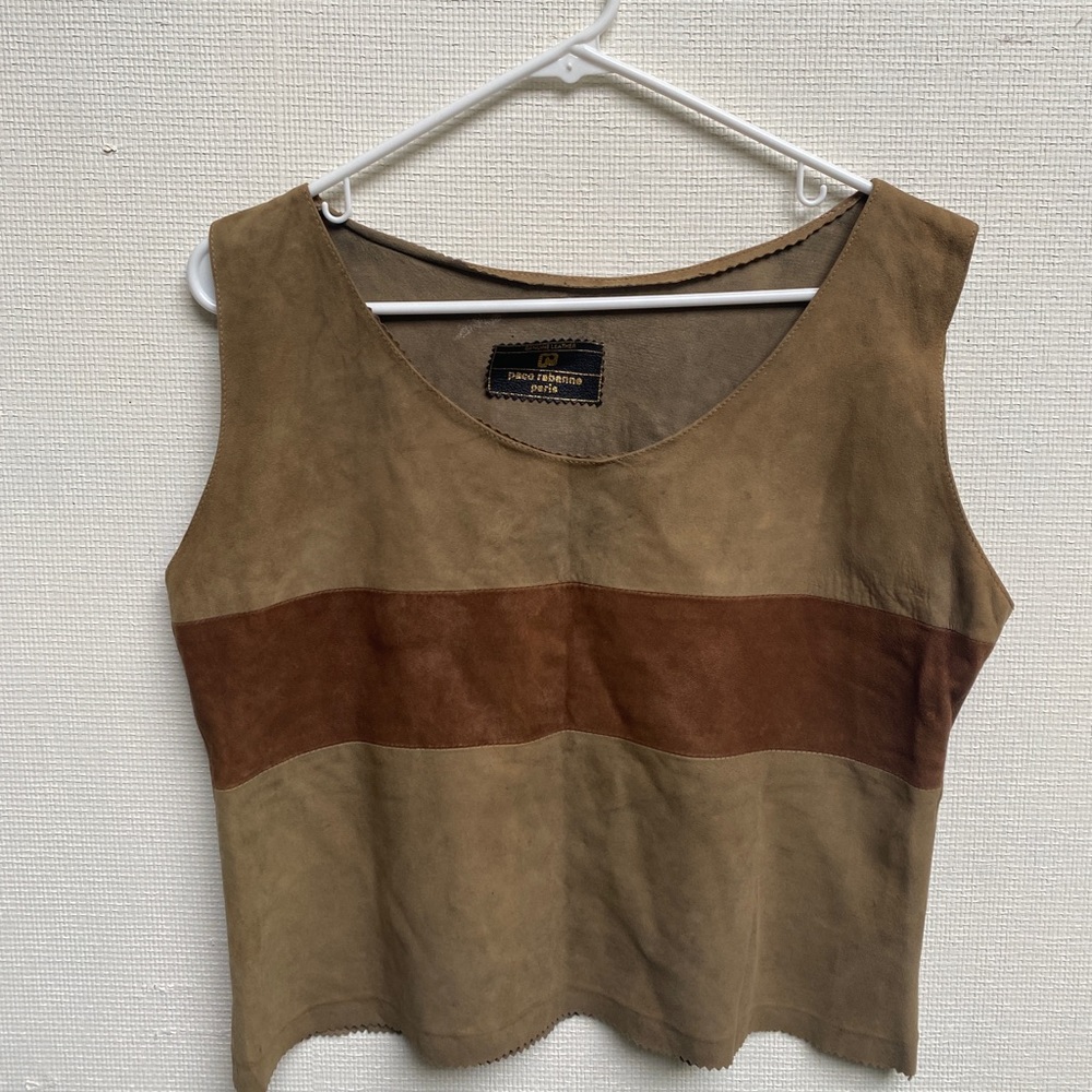 Vintage Paco Rabanne Paris soft suede top